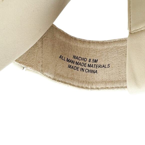 Joie Cream Faux Leather T Strap Slip On Espadrilles Sandals Sz 8.5M Lightweight - Picture 9 of 16